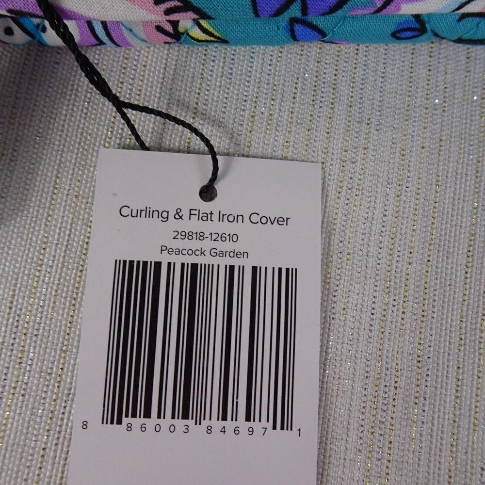Vera Bradley Curling & Flat Iron Cover Factory Style Cotton PEACOCK GARDEN NWT - Picture 6 of 9